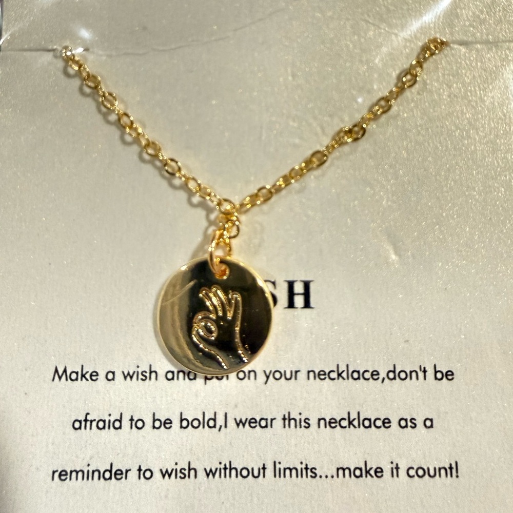 okay hand gesture gold filled necklace